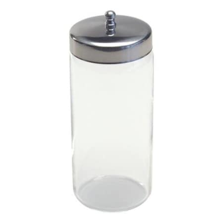 Gf Health Products GF Health Products 3459 6.625 x 3 in. Unlabeled Flint Glass Applicator Jar with Stainless Steel Cover 3459